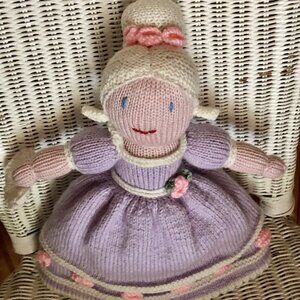 Vintage Topsy Turvy Doll~Cinderella in Rags & Ball Gown~Handcrafted Knit~12"x14"